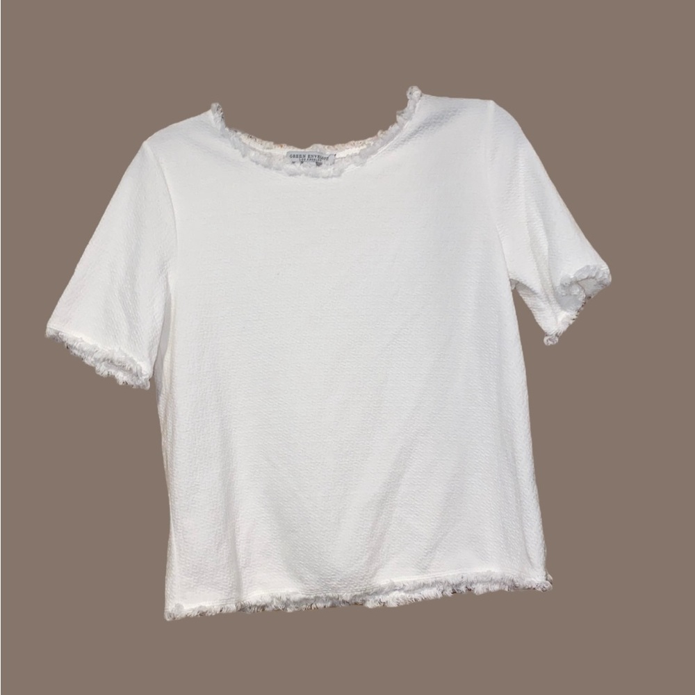 Green Envelope Los Angeles White Top |Medium|  short sleeve